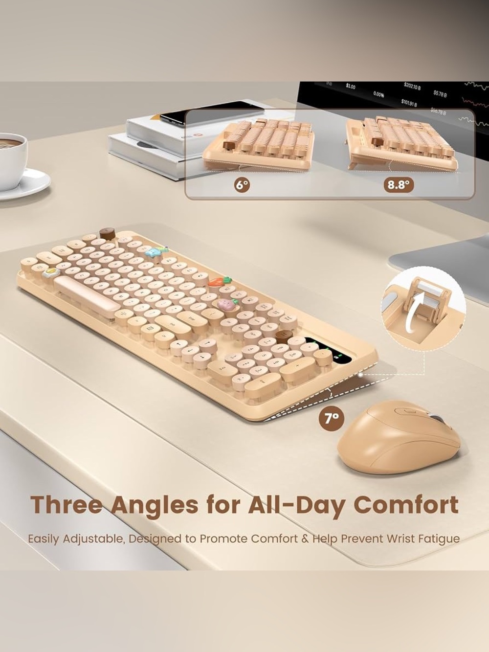 Retro Wireless Keyboard & Mouse Combo - Picture 3 of 8